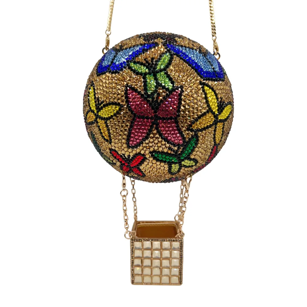 Crystal Clutch Butterfly Hot Air Balloon Diamond-encrusted Dinner Bag Luxury Full Of Diamonds Clutch Women's Bag Luxury Handbags