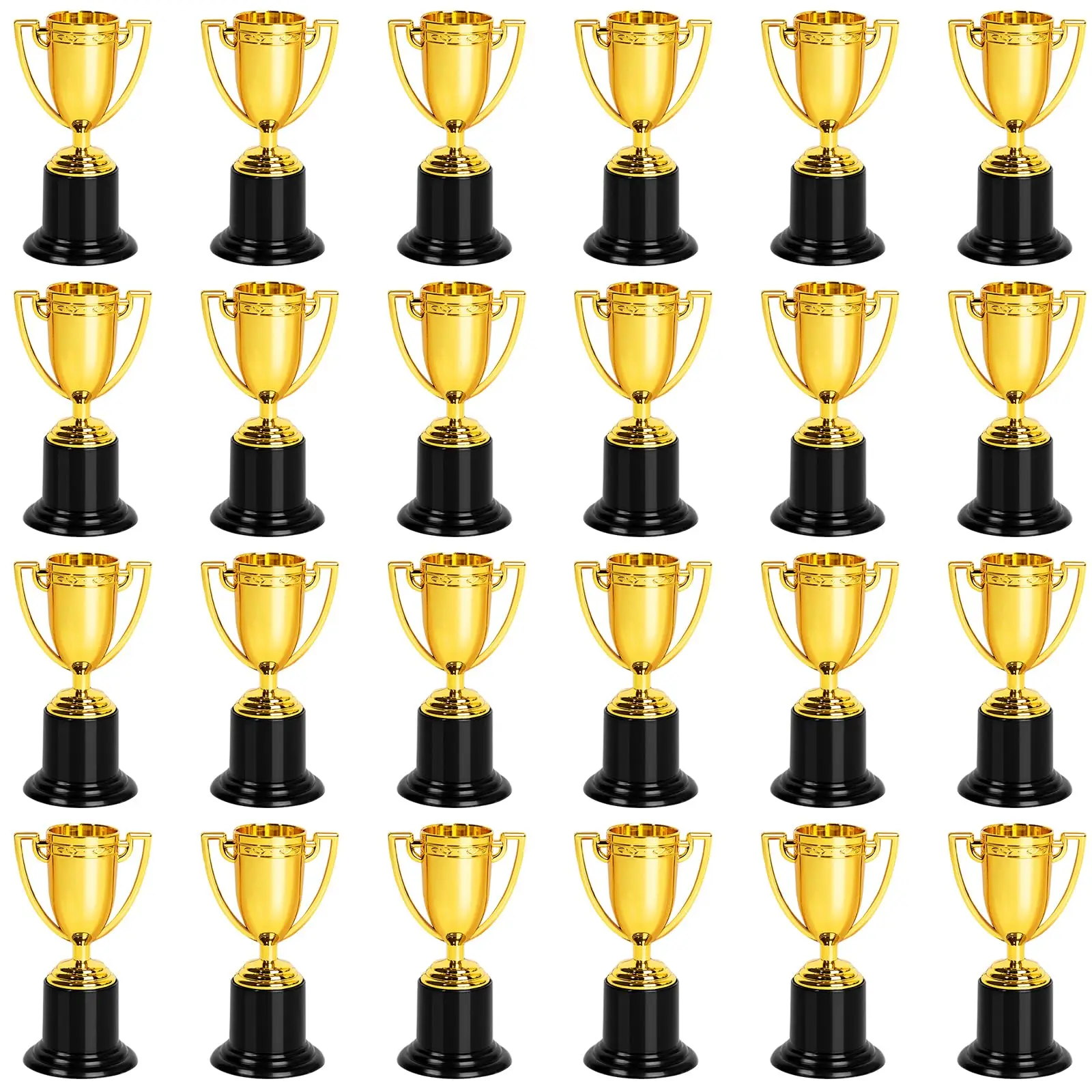 

24 Pcs Mini Gold Award Trophy Cup for Kids and Adults, 4 Inch Plastic Trophies for Sports, Party Favors, Tournaments, Competitio