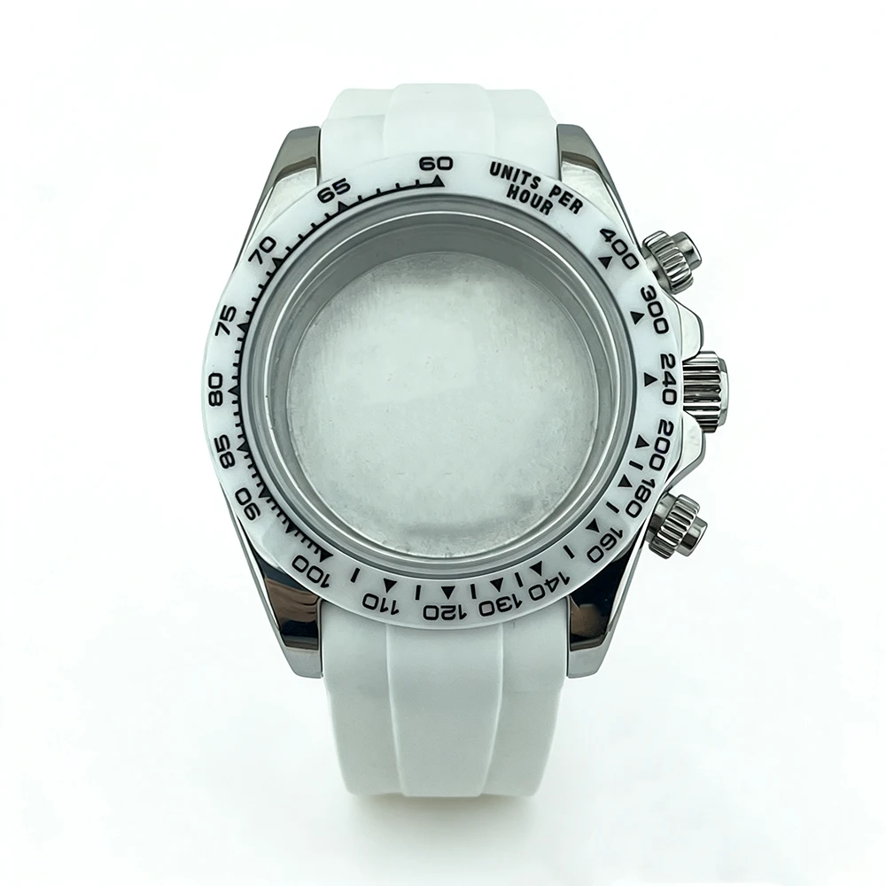 

39mm VK63 Watch Case For VK63 Movement Stainless Steel Sapphire Glass Chronograph Watch Case Ceramic Bezel Watch accessories