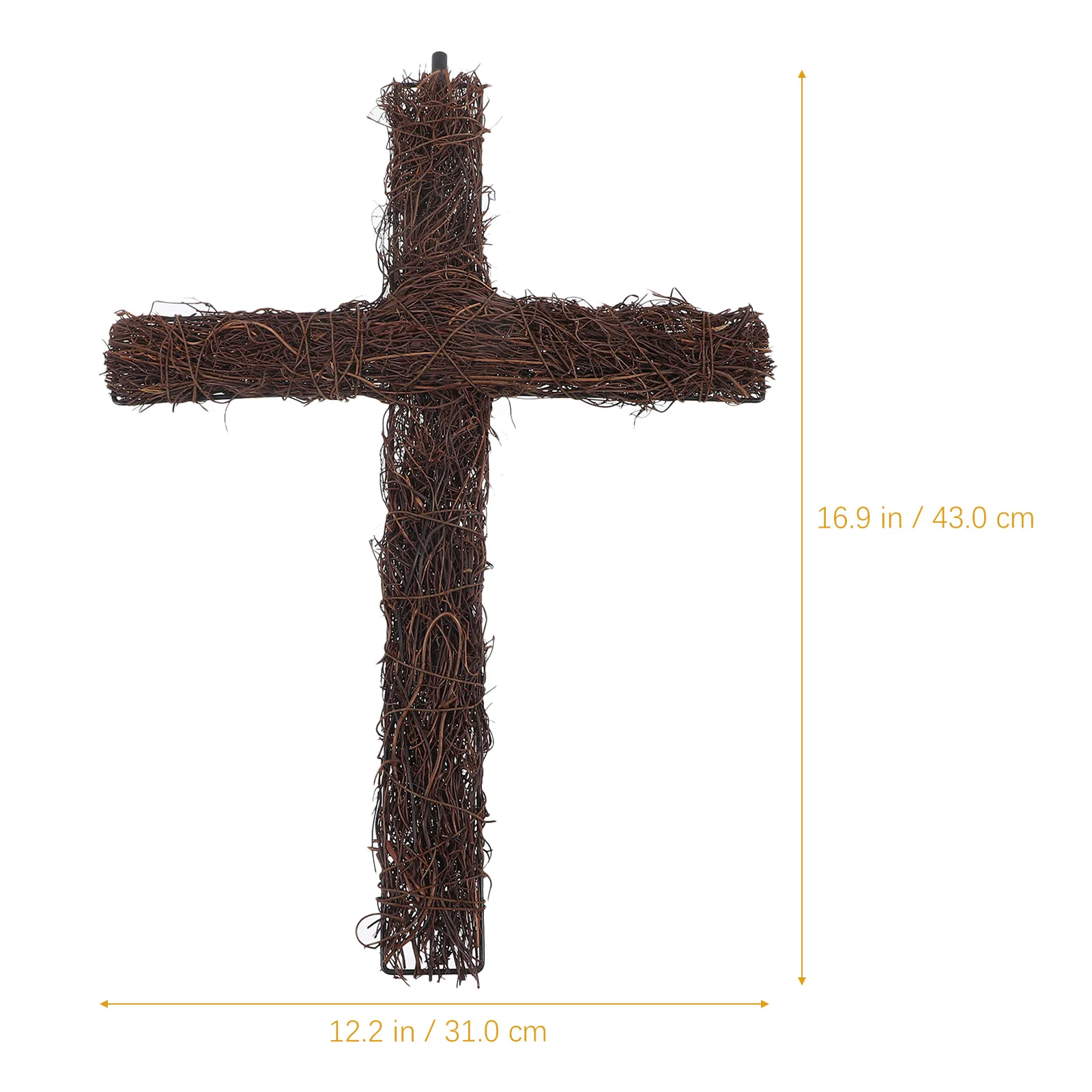 

Woven Rattan Cross Stake DIY Garden Decoration Religious Cross Stake Outdoor Rattan Ornament DIY Garden Decoration