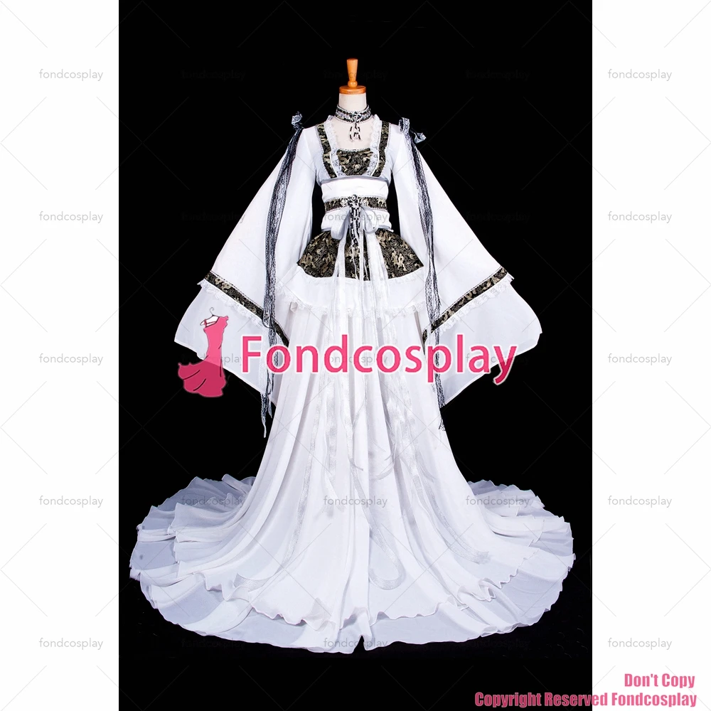 fondcosplay Gorgeous Chinese Kimono Ancient white Chiffon Dress Cosplay Costume CD/TV[G922]