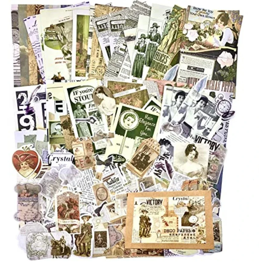 Vintage Stickers For Journaling Aesthetic - 200pcs Nature Ephemera Junk Journal Supplies Kit Decopodge Paper Scrapbooking view 4