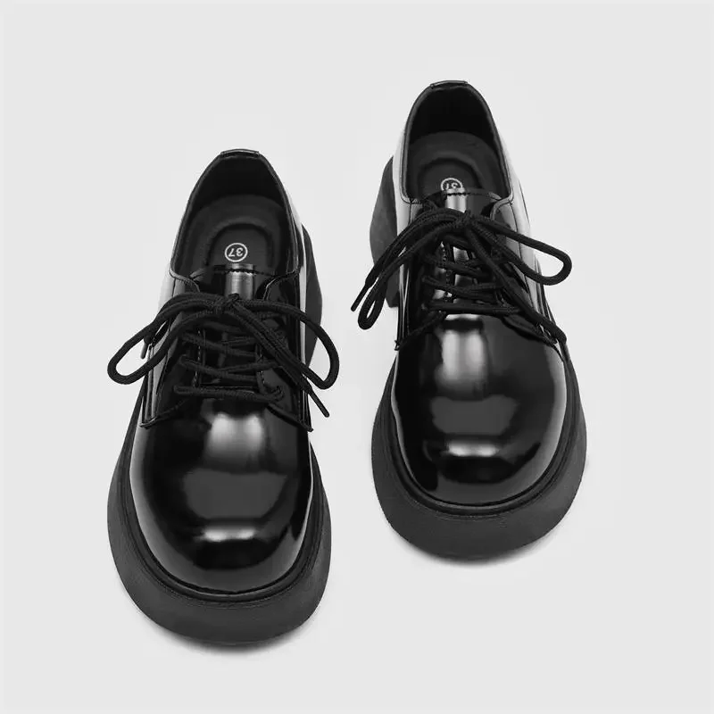 

Men's Platform Patent Leather Derby Shoes Lace up Casual Square Toe Party Work Shoes Party Dress Luxury Leather Shoes