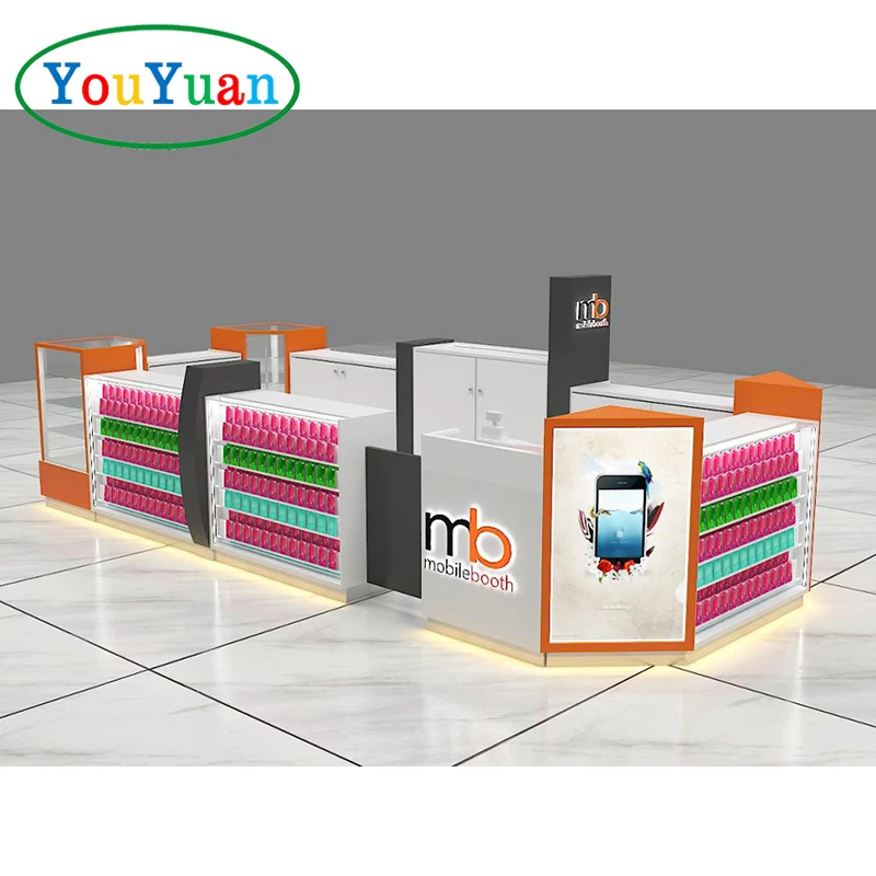 (customized)2025 newest cell phone accessories kiosk retail mobile phone rack retail showcase display showcase counter