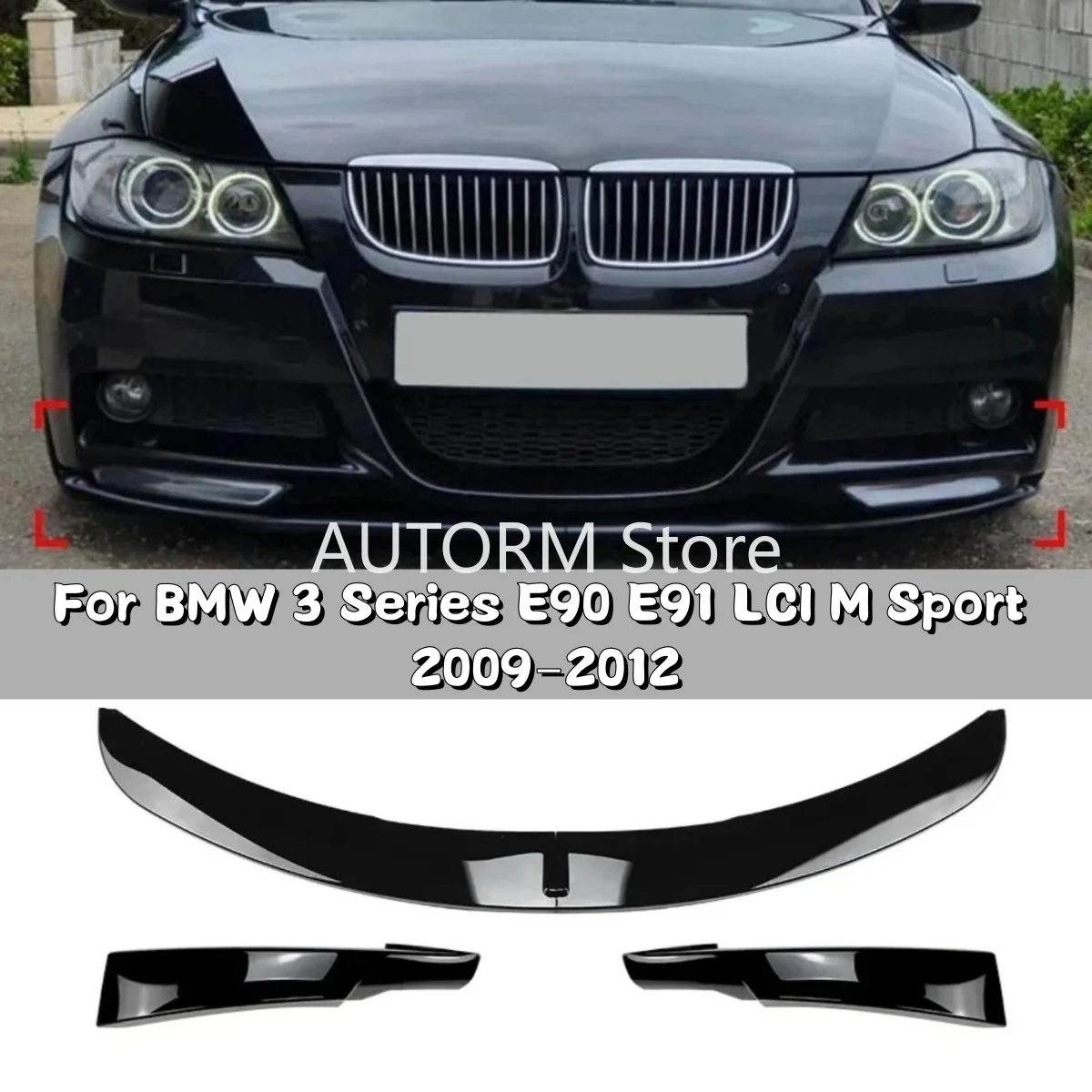 

Car Front Bumper Lip Splitter For Bmw 3 Series 2009 -2012 E90 E91 LCI M Sport ABS Body Kits Tuning Auto Accessories