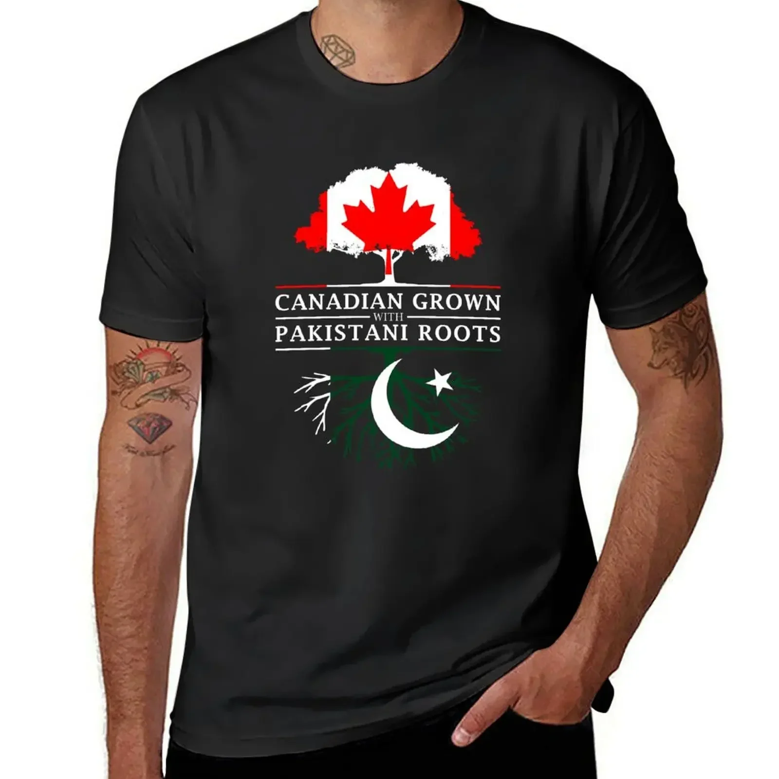 

Canadian Grown with Pakistani Roots Pakistan Design T-Shirt boys whites blanks summer clothes mens t shirt graphic