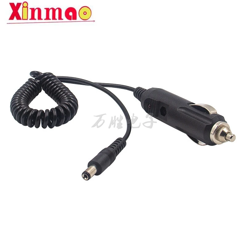 1pcs 12V1A ordinary car cigarette lighter plug to dc5.5x2.1mm car charging spring car mounted slingshot power line