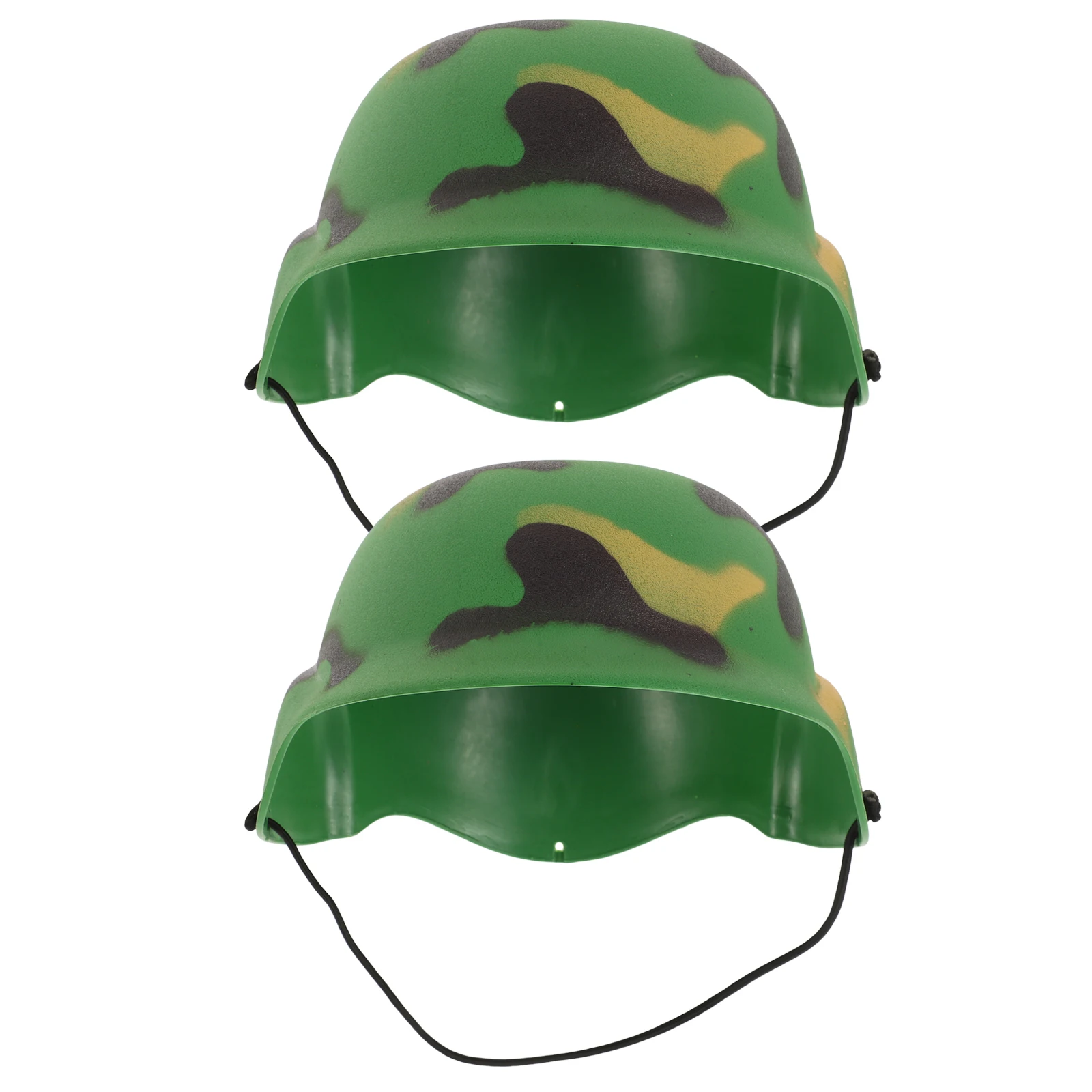 

2pcs Simulated Steel Toys Realistic Camo Helmets Birthday Party Decorations Role Play Costumes