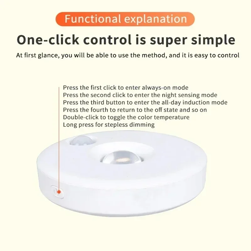 LED Motion Sensor Night Light Wireless Under Cabint Lights Dimmable USB Rechargeable Lighting Kitchen Aisle Closet Home Decor