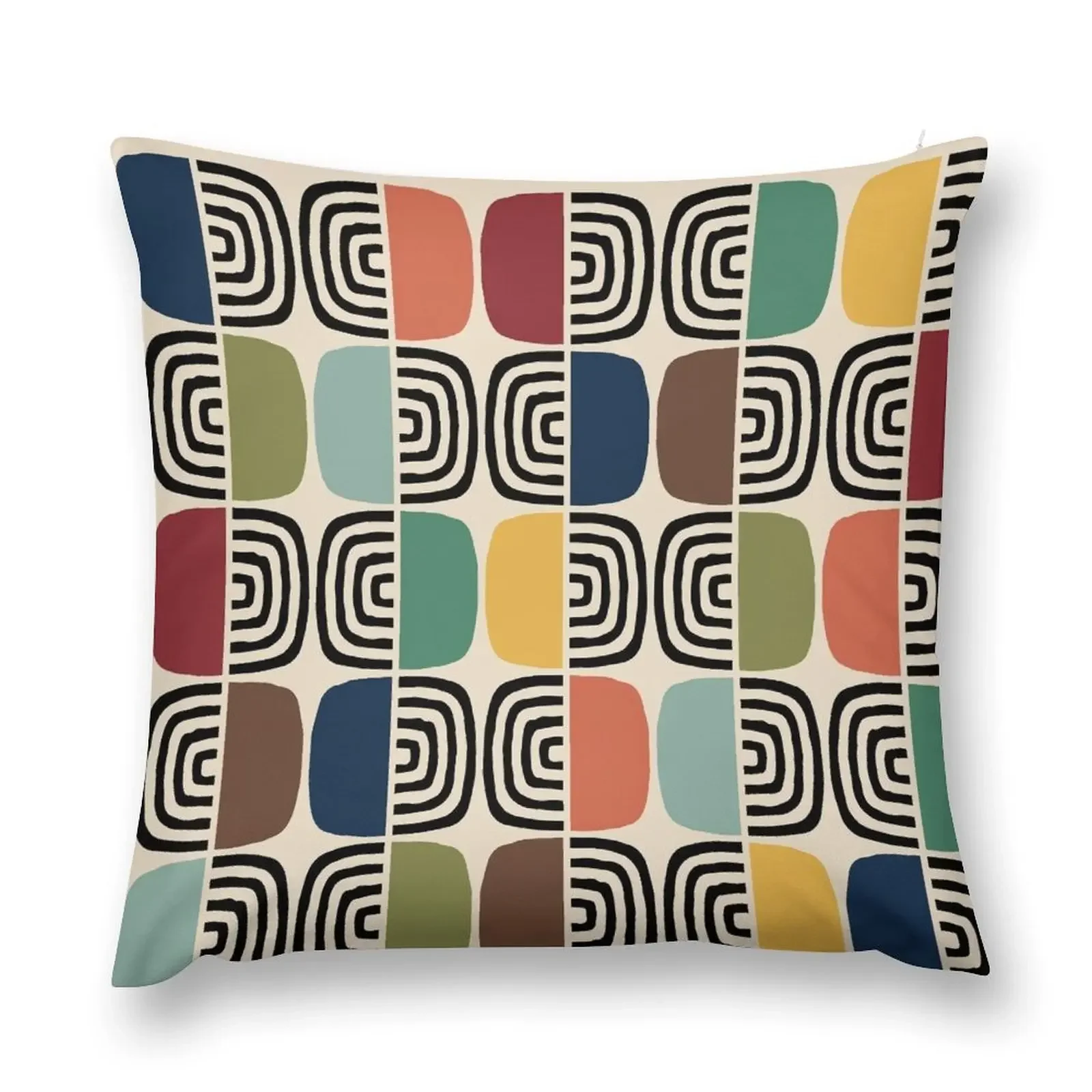 Mid Century Modern Half Concentric Circle Pattern 923 Throw Pillow New year Cushion Covers For Living Room pillow