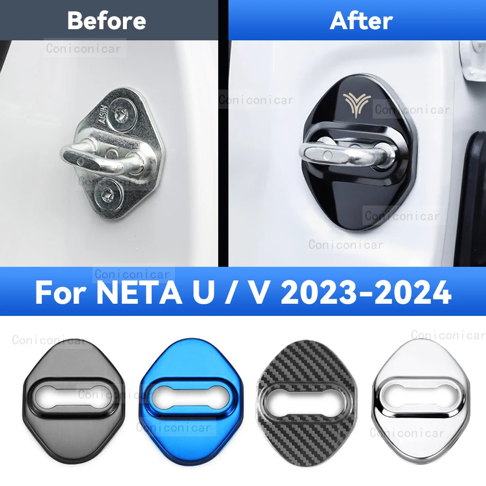 

Защитная крышка для автомобильного дверного замка, нержавеющая сталь для NETA U NETA V 2023 2024, защитная пряжка, аксессуары для украшения от ржавчины