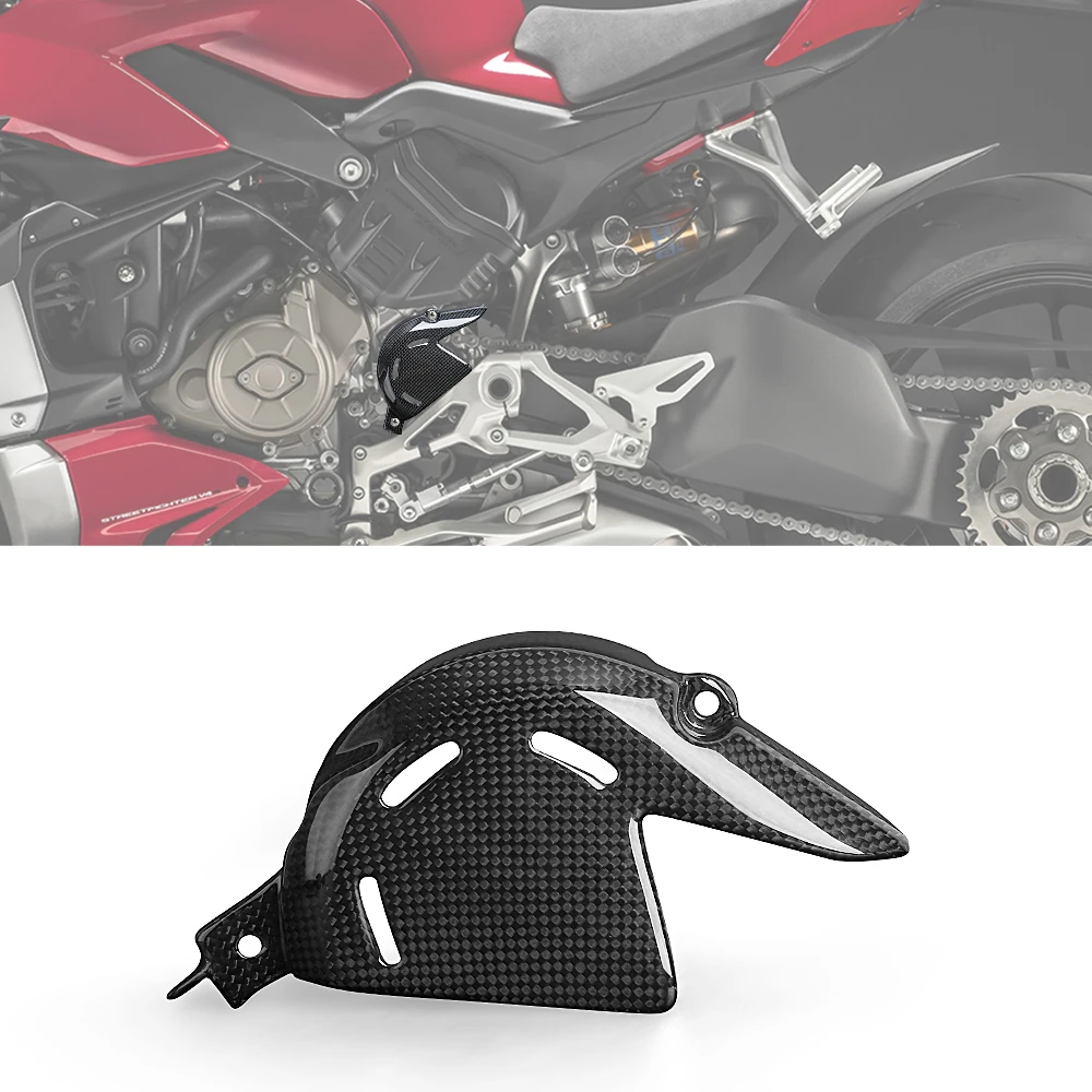 

For DUCATI PANIGALE V4 V4S V4R STREETFIGHTER 2018-2022 Motorcycle Carbon Fiber Sprocket Cover Engine Chain Guard Protector Cap