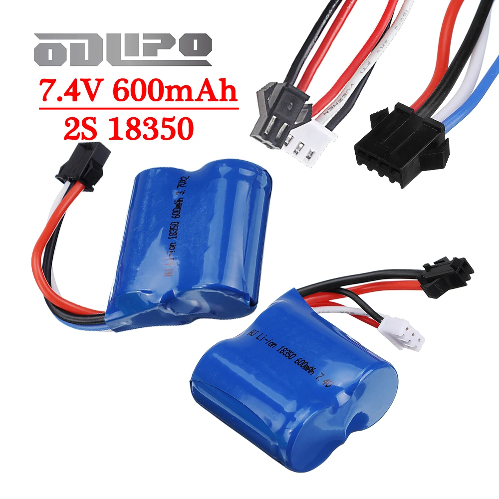 7,4 V 600 mAh 18350 Li-Ionen-Akku für R/C HJ808 HJ813 UDI001, UDI011, / H100, H102, S1, S2, S3, S4, S5, Hochgeschwindigkeits-RC-Rennboot-Akku