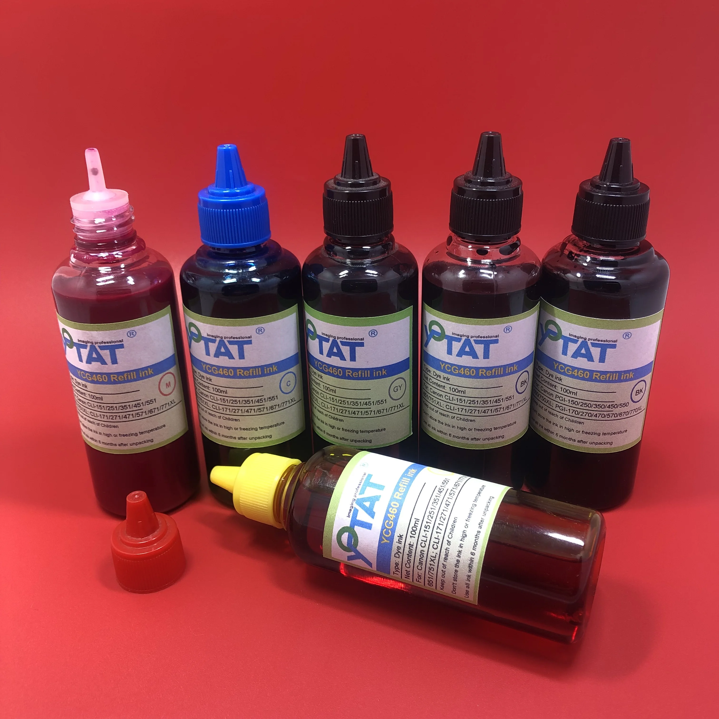 100ml/bottle Dye Ink Refill Ink for Canon PGI-150 CLI-151 PGI-250 CLI-251 BCI-350 BCI-351 PGI-450 CLI-451 PGI-470 CLI-571 Inks