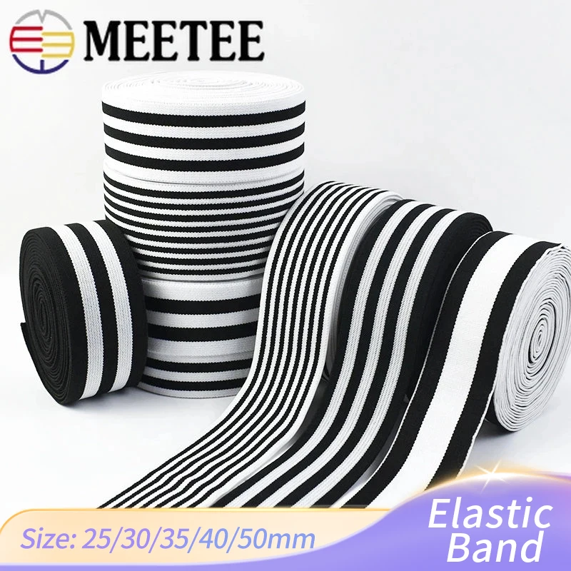 

2M 25/30/35/40/50mm Nylon Elastic Band for Underwear Pants Belt Stripe Rubber Bands Clothes Webbing DIY Sewing Accessories