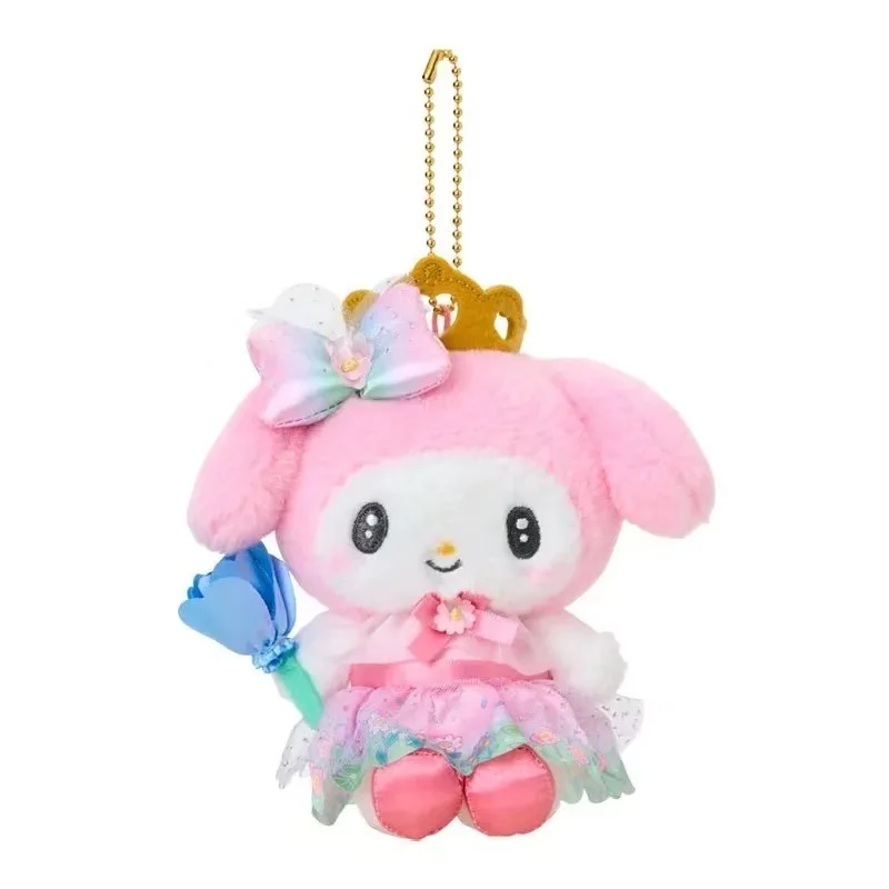 10CM Anime Cartoon Hello Kittys My Melody Kuromi Cosplay Flower Fairy Plüschtier Schlüsselanhänger, Kawaii Paar Rucksack Charm, Geschenk