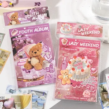 MINKYS 50 arkuszy/20 arkuszy kawałek dziewczyny śliczne naklejki dekoracyjne Kpop fotokartka naklejka książka prezent dla dzieci szkolne artykuły papiernicze