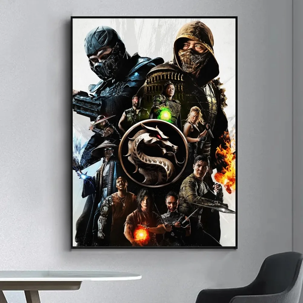 Mortal Kombat videogioco Poster Fancy Wall Sticker per soggiorno Bar Vintage pittura decorativa centrale