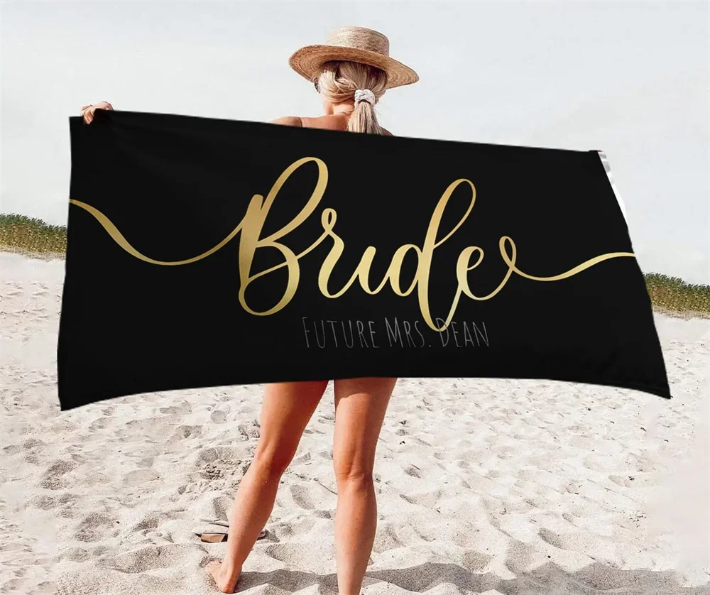 Bride Beach Towel,Personalized Beach Towel,Name Beach Towel,Pool Bath Towel,Tropical Wedding Party Decoration,Wedding Gift