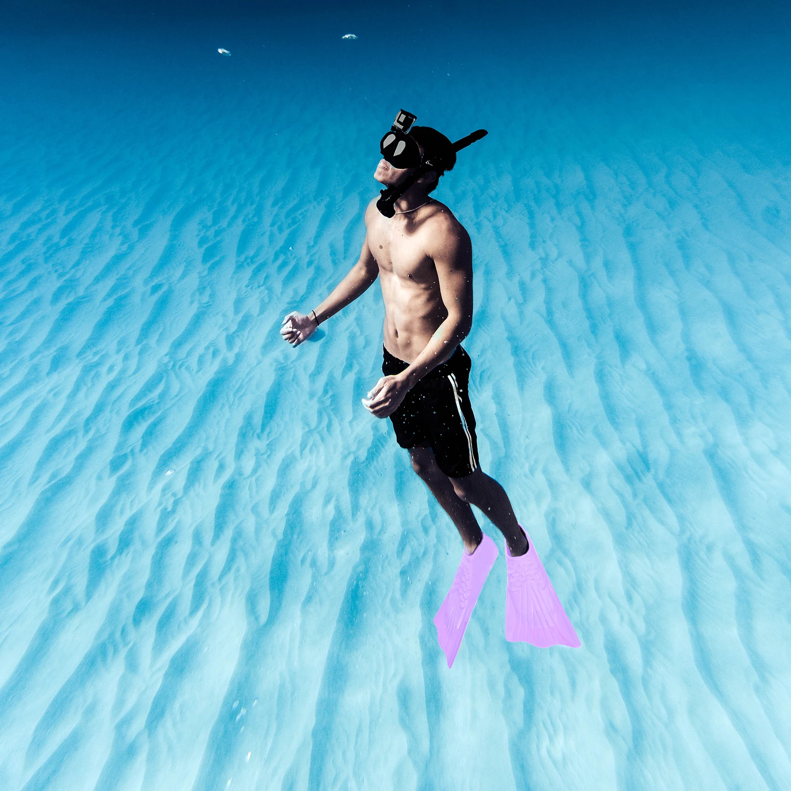 

Silicone Short Diving Fins Comfortable Swim Flippers Travel Friendly Swimming Necessity