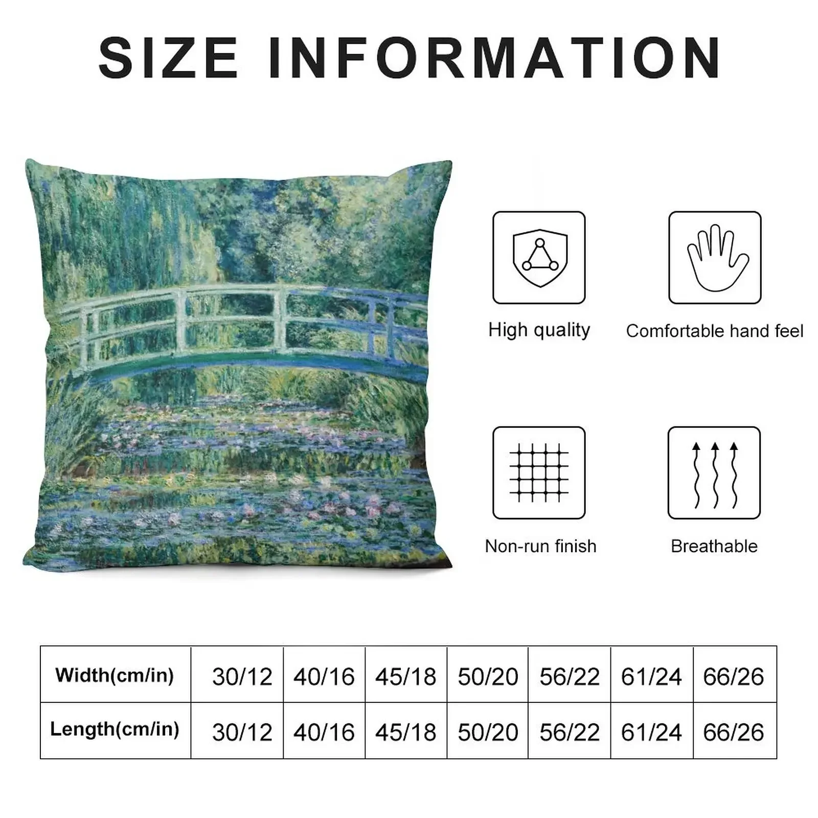 Claude Monet Water Lilies and Japanese Bridge Throw Pillow covers for pillows pillows decor home pillow