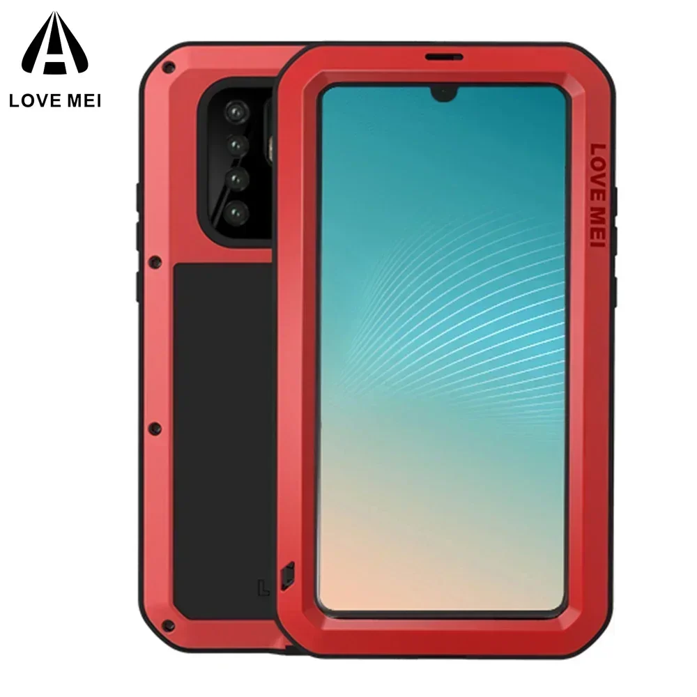 LOVE MEI Case For Huawei P30 Pro Metal Armor Cover P60 P50 P40 Lite Military Grade Shockproof Silicone Funda Built-in Protector