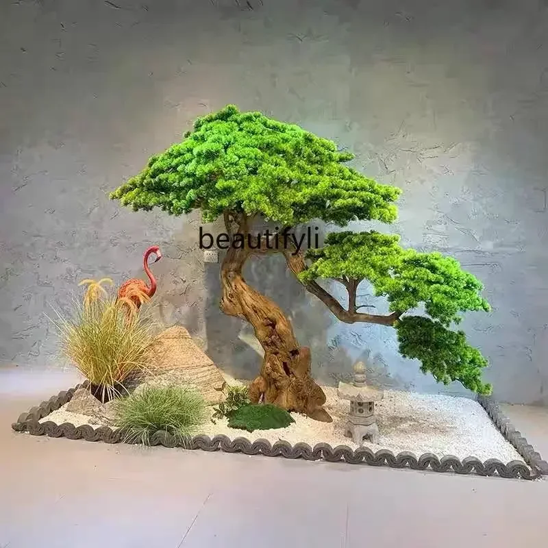 

CC Simulation green plant welcome pine beauty pine new Chinese ornament pine hotel landscape fake tree