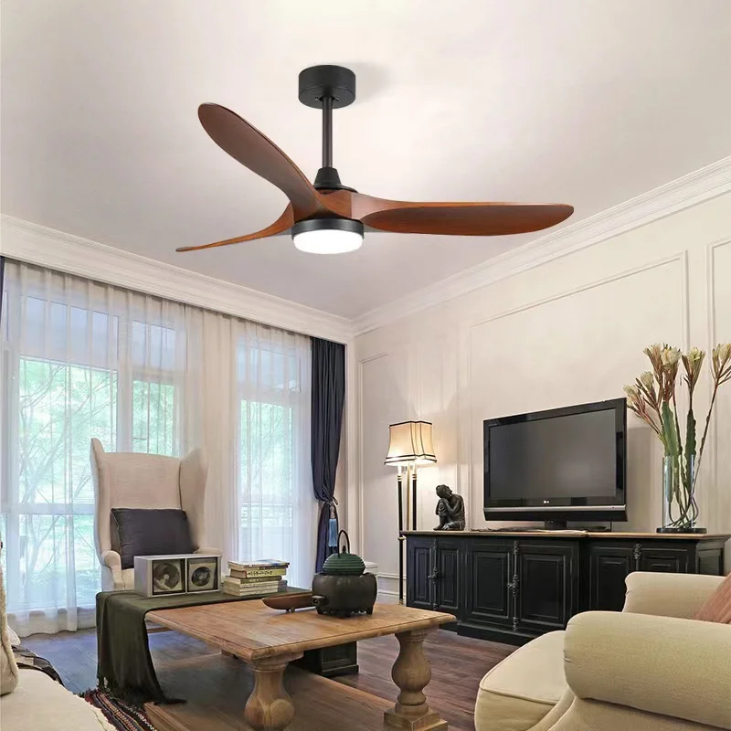 

Living Room Fan Light 2025 New Dining Room Ceiling Fan Light Ultra-Thin And Strong Wind American Retro Home Ceiling Light