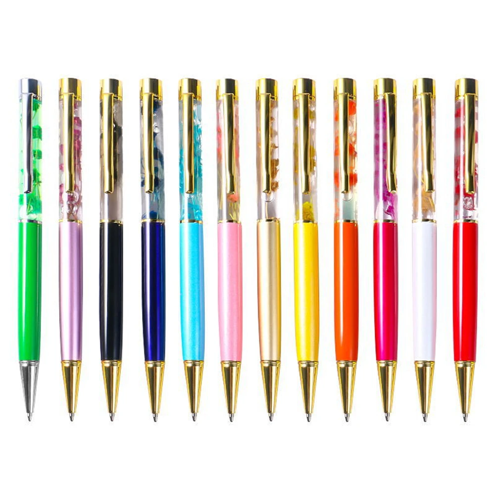 Creative Dried Flowers Metal Ballpoint Pens Stationery Office School Supplies Press Ballpoint Pen Signature Pens Birthday Gifts