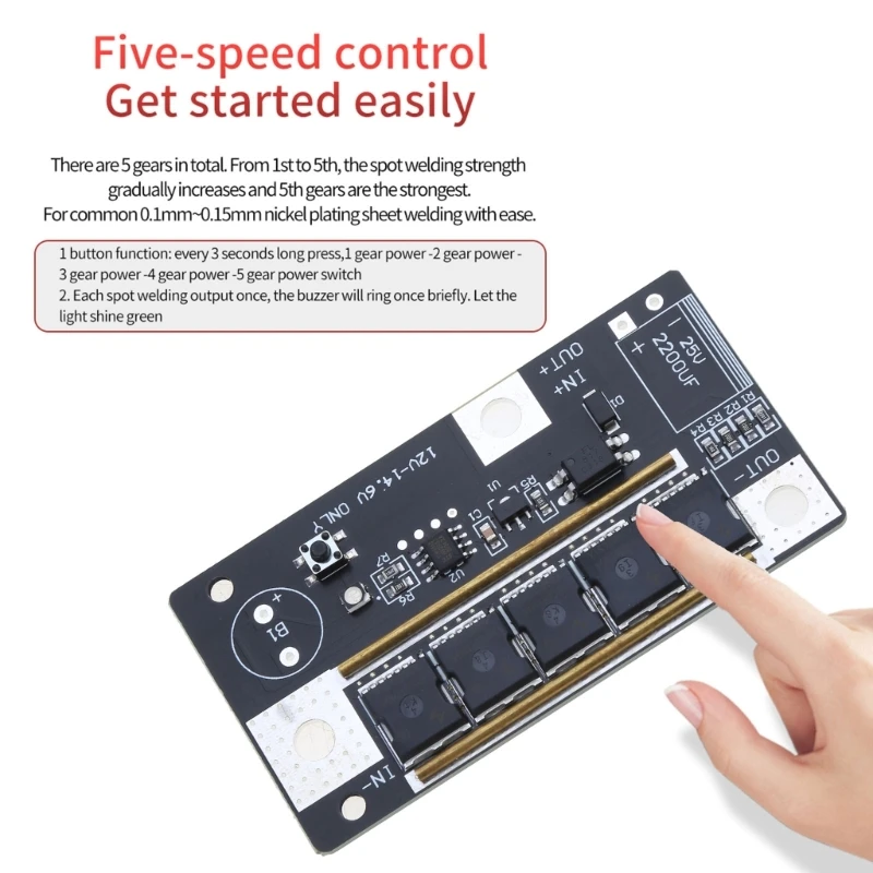 Portátil 12v bateria armazenamento máquina solda a ponto placa circuito 5 engrenagens diy equipamento soldagem