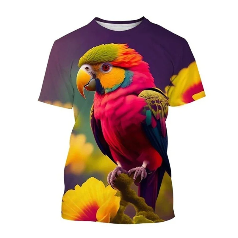 3D Cute Animal Parrots Printed T Shirt Psittaciformes Graphic T-shirts For Men Kid Fashion Funny Tee Shirts Harajuku Top Clothes