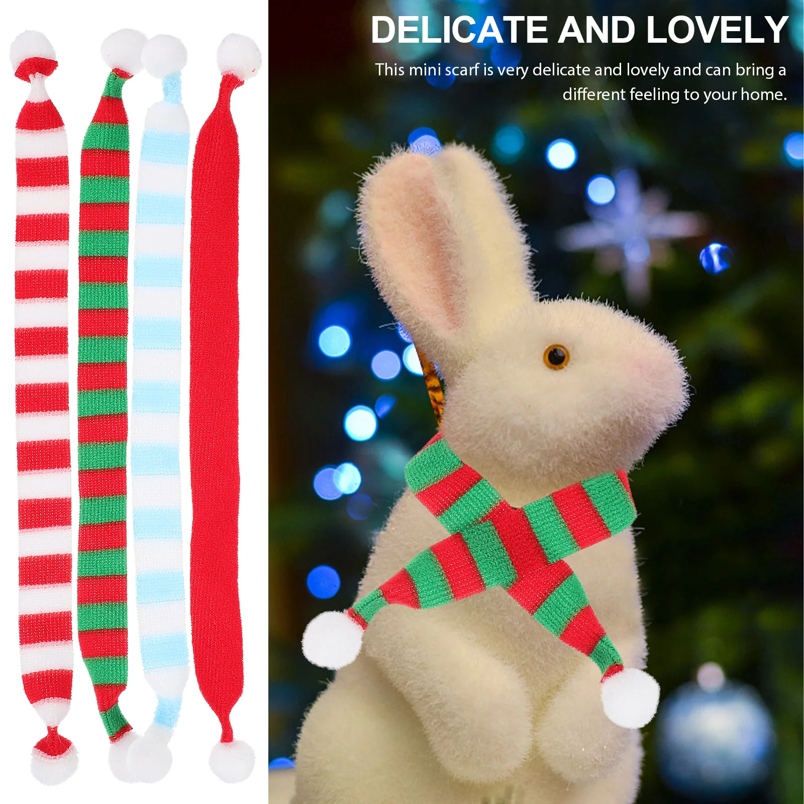 

8 Pcs Mini Scarf Decorations Bottle Christmas Bittle Knitted Scarves Has Women Bulk
