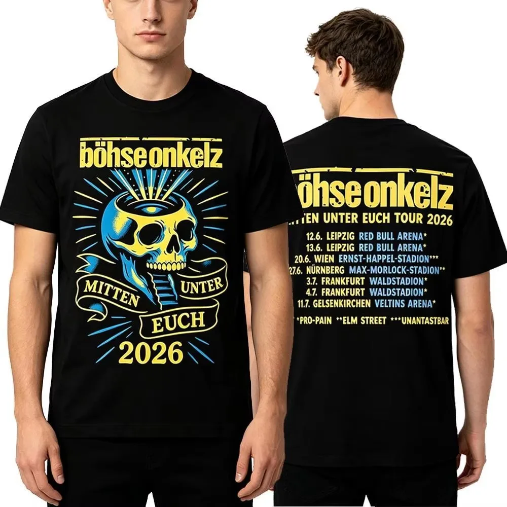Böhse Onkelz Mitten Unter Euch Tour 2026 Double Sided Band Graphic T-Shirt Cotton Men Women Streetwear Tee