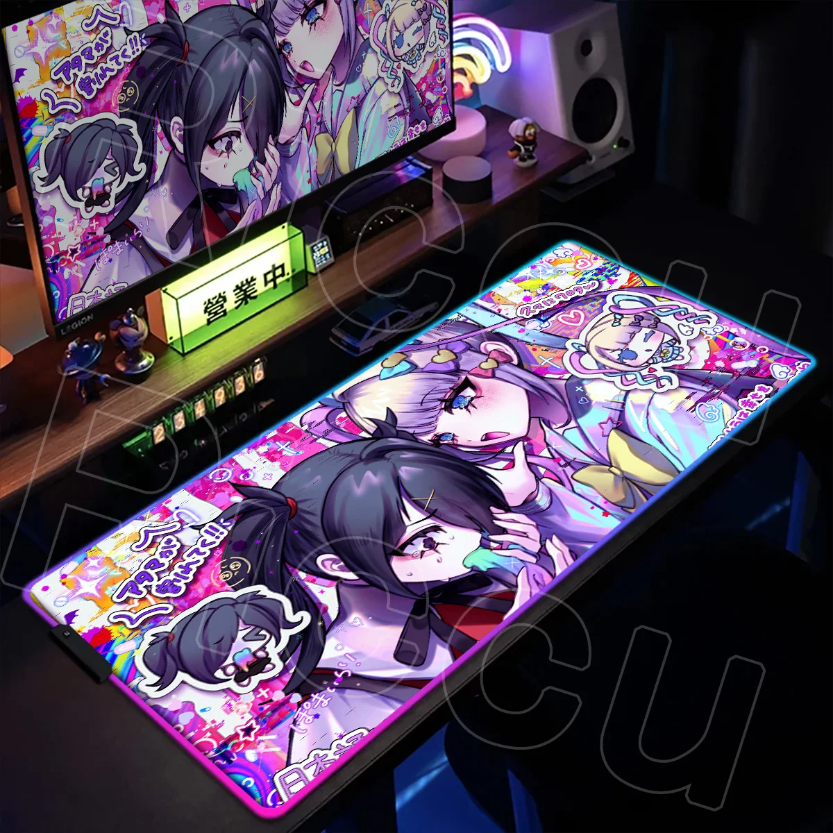 

Colorful LED Glowing Mice Gamer Laptop Deskmat RGB Keyboard Mousepad Needy Girl Overdose Rain Gaming Setup Backlight Accessories