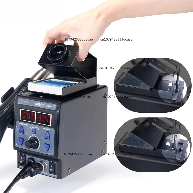 2-in-1 Rework Station 8786DI Upgraded SMD Soldering & Hot Air Gun with Double Digital Display