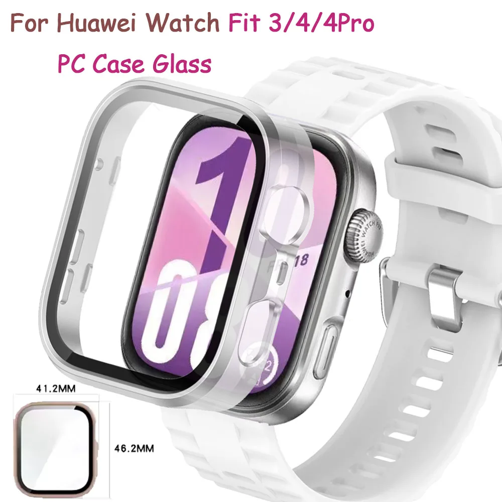 

PC Case Glass For Huawei Watch Fit 4/3 SmartWatch Screen Protector Frame Bumper Huawei Watch Fit 4 Pro-Fit 4-Fit 3 Cover Shell