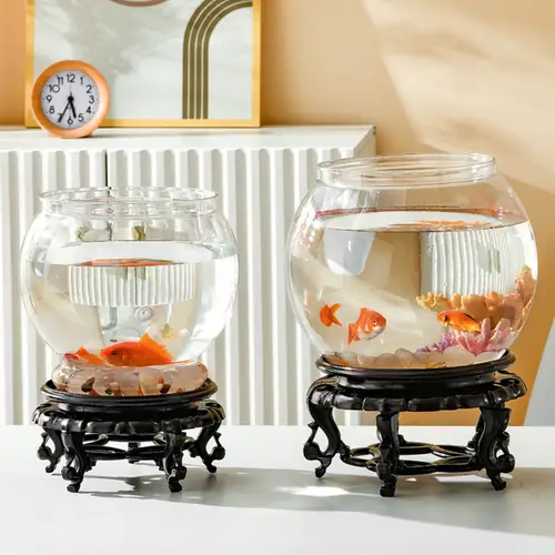 Home Decor Clear Transparent Round Fish Tank Plastic Small Fish Bowl creative light luxury Desktop Aquarium Bowl Living Room - Image 2