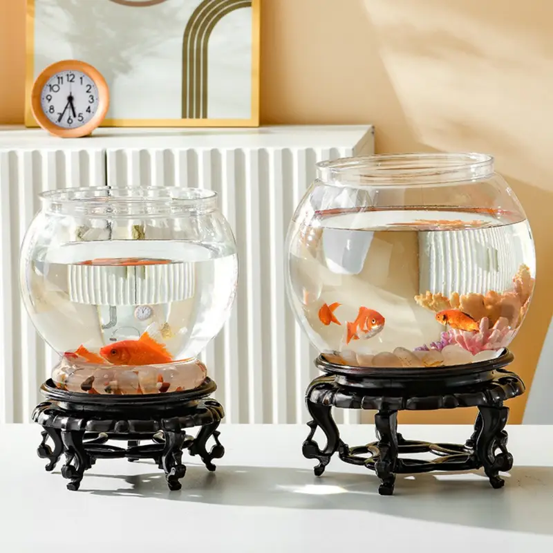 Home Decor Clear Transparent Round Fish Tank Plastic Small Fish Bowl creative light luxury Desktop Aquarium Bowl Living Room - Image 2
