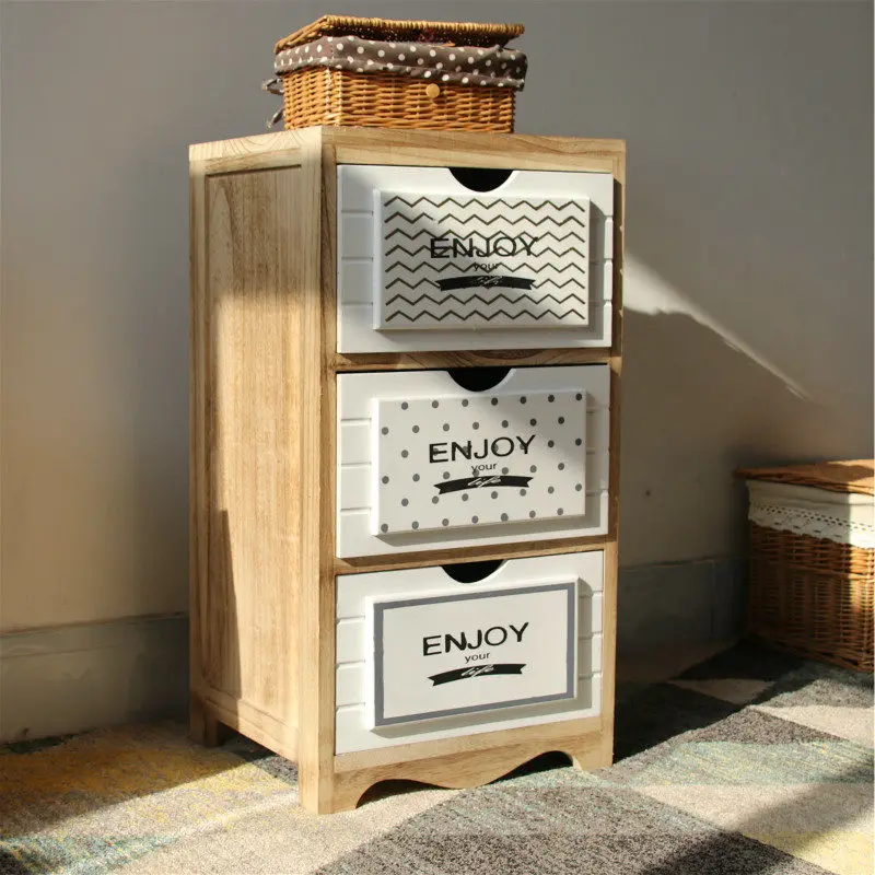 Narrow Storage Cabinet Solid Wood, Space-Saving Nordic Dresser for Corner, Multi-Drawer Organizer and Bedside Table