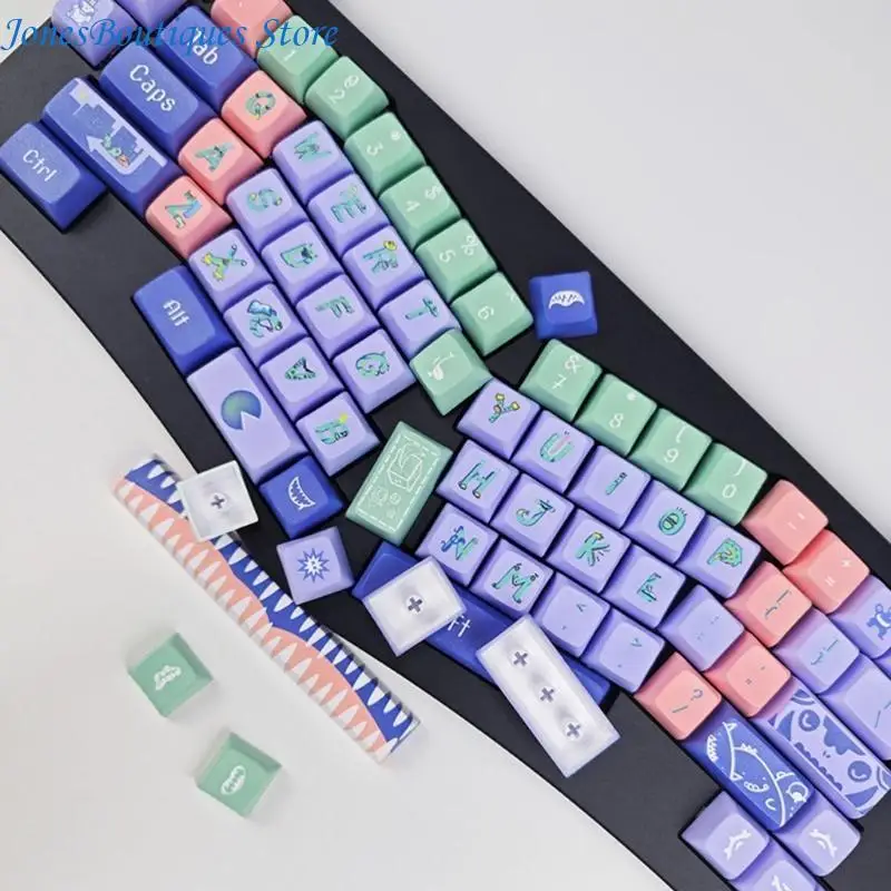 Keycaps 126PCS CartoonMonster Cartoon Keycaps XDA Profile Set Keycap DyeSubbed W8KE