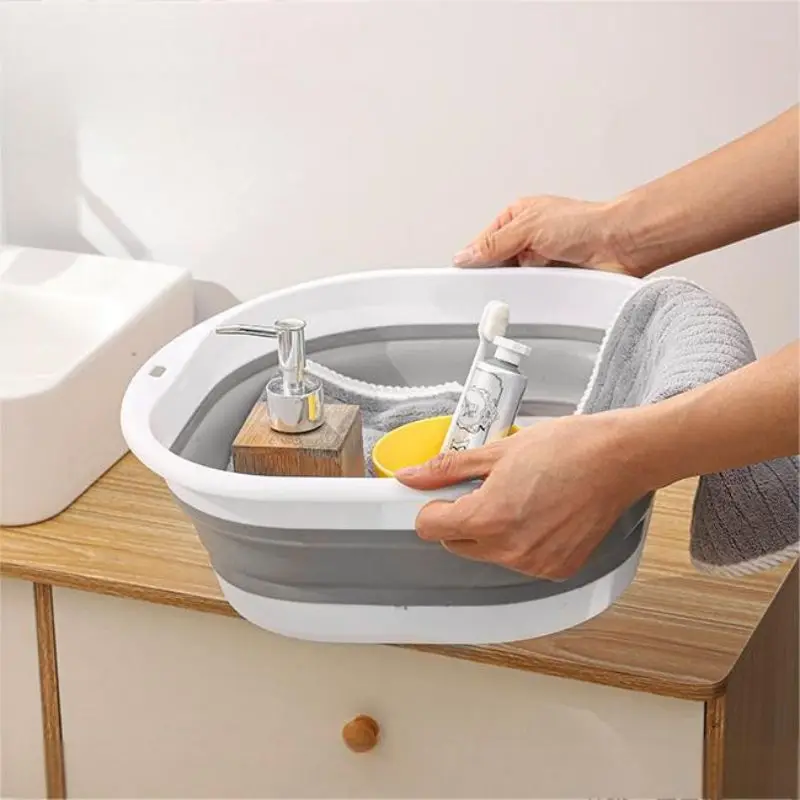 Haushalts-Organizer-Box, großes, faltbares Kompressionswaschbecken aus Kunststoff, geeignet für Zuhause, Reisen, Wäsche, Gemüse waschen