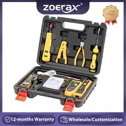 ZoeRax Network Tool kit, RJ45 Crimp Tool Pass Through Crimper, Wire Tracker, Punch down Tool, Stripper, Cutter, Cat6 Connectors