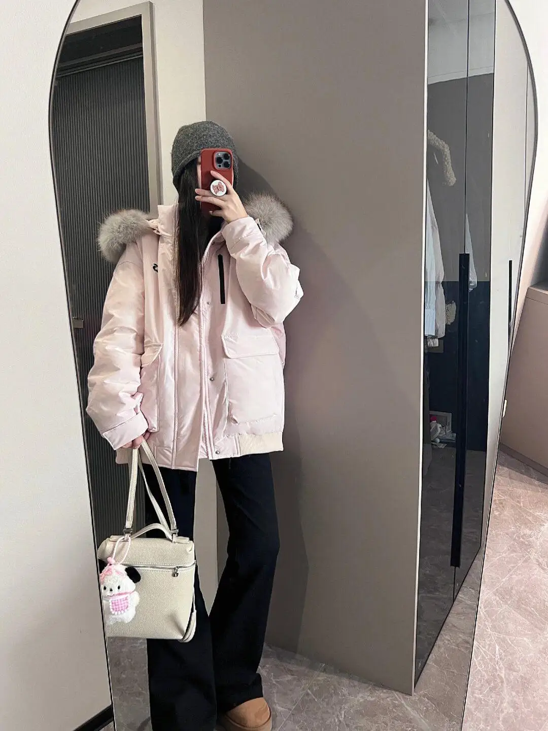 

Корейская утепленная парка с капюшоном для женщин, зимняя хлопковая куртка с меховым воротником, повседневная, для поездок на работу, модная, с длинными рукавами