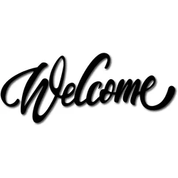 Welcome Wood Letters Sign Unfinished Cutouts Wooden Wall Art Decoration Black Wall Sculpture Hanging Decor for Home Porch