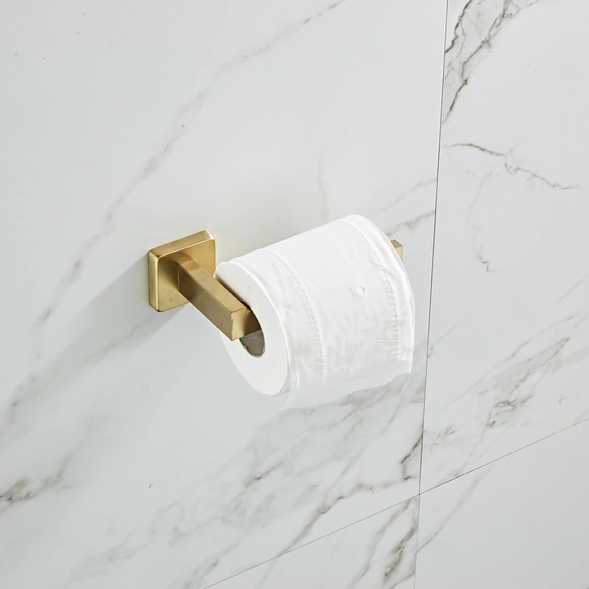 304 stainless steel toilet paper holder square base, roll paper holder and tissue holder perforated installation