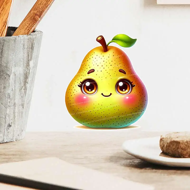 Cute Pear Wall Sticker Kitchen Decoration Dining Room Living Room Cabinet Refrigerator Home Decoration Decal Stickers M1485