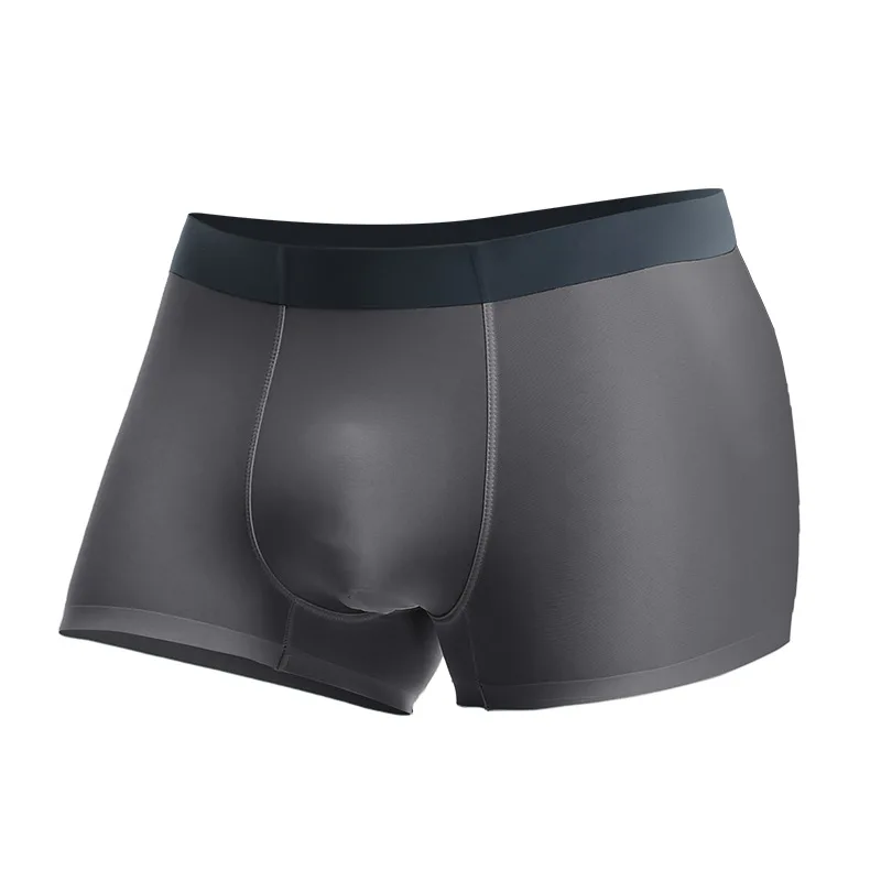 Men\'s Boxers Shorts Transparent Ice Silk Underwear Man U Convex Pouch Underpants Male Solid Seamless Panties Cueca Calzoncillo