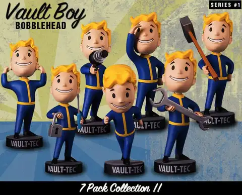Bobblehead Söt Vault Boy Full Set Figurleksaker 6 best sales Fallout Bobblehead - №2