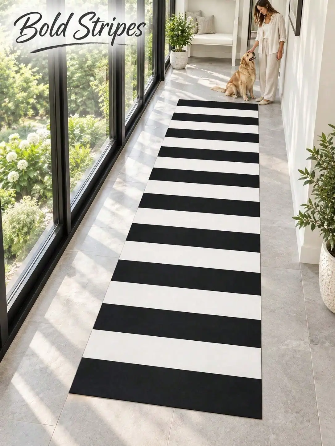 Stripe Aisle Runners Linear Runner Rugs Long Carpet Hallway Floor Mat for Entryway Kitchen Laundry Room Bedroom Living Room Corridor Passage Home Decor Housewarming Birthday Anniversary Thanksgiving Christmas Gift for Family Friends Neighbors