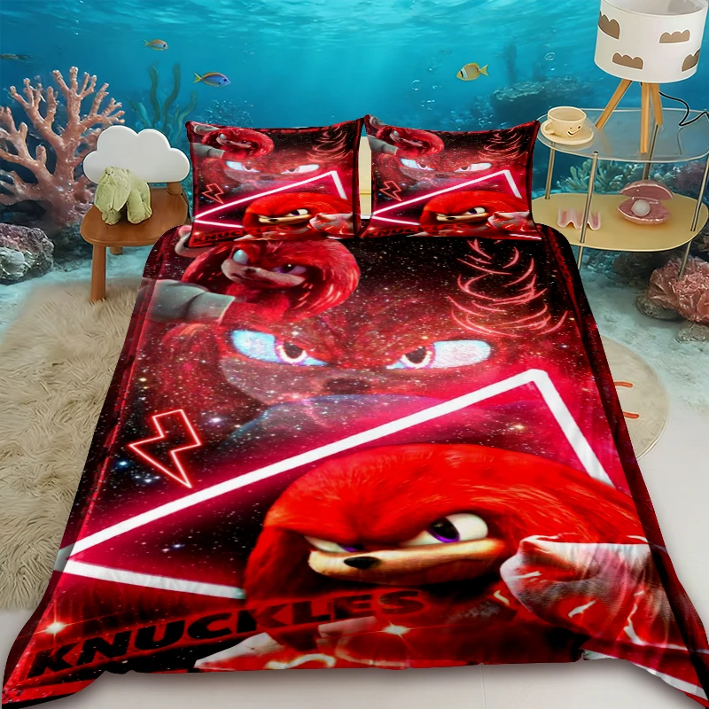 

Duvet Cover Blue Lightning Sonic Bedding Set, high-definition printing, includes one duvet cover and two pillowcases Comfortable